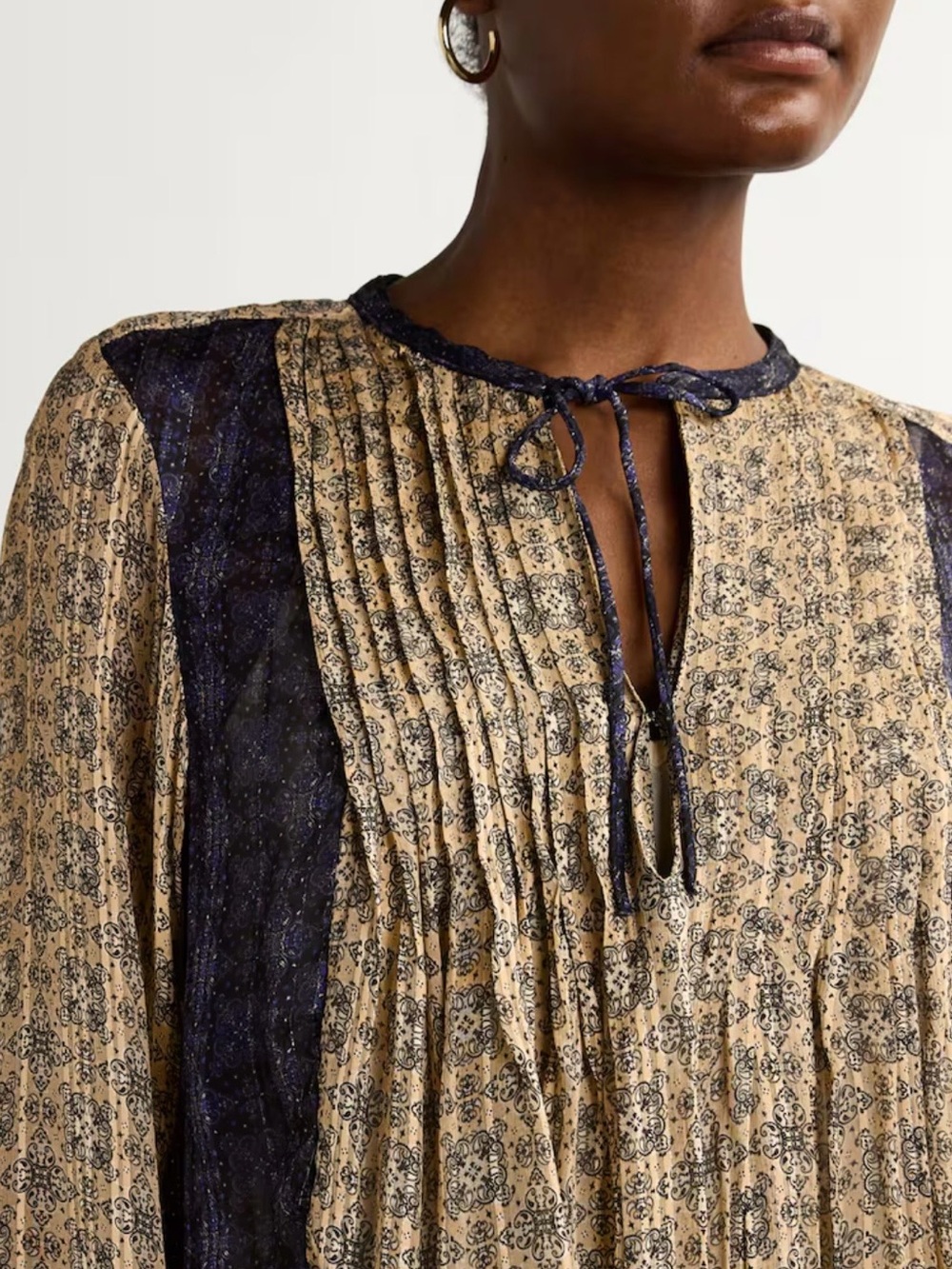 RAG & BONE Amaris Print Metallic Top